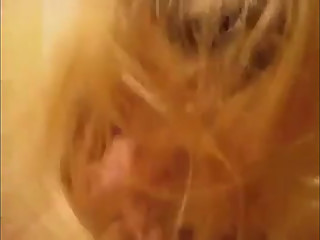 blond gf sucks boyfriends cock and gets the cum out