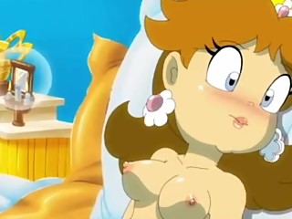 Peach and Daisy Nude in Bed