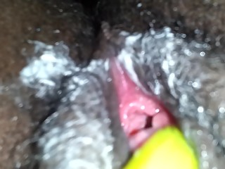 banana in my ebony pussy