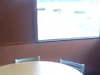 Lesbo teens public licking in cafe