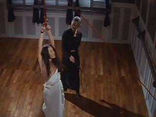 Brutal asian lesbian whipping