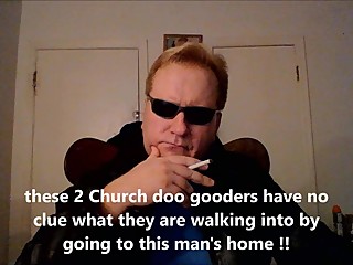 2 mature home health nurses go to check on dirty old man